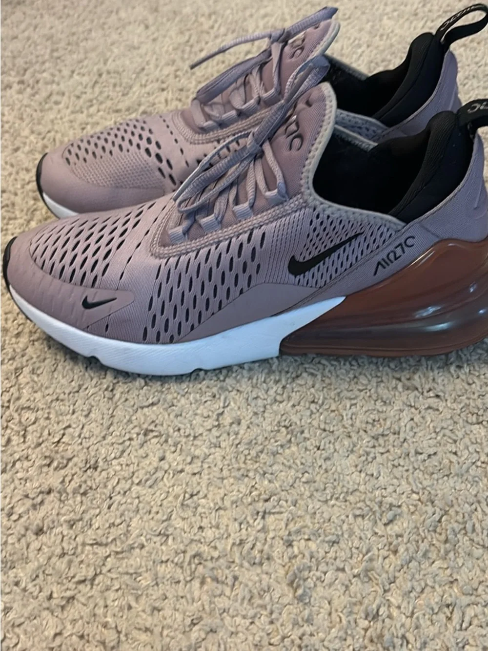 Nike kids Air Max 270 Mauve/Purple Running Sneakers 7 Y